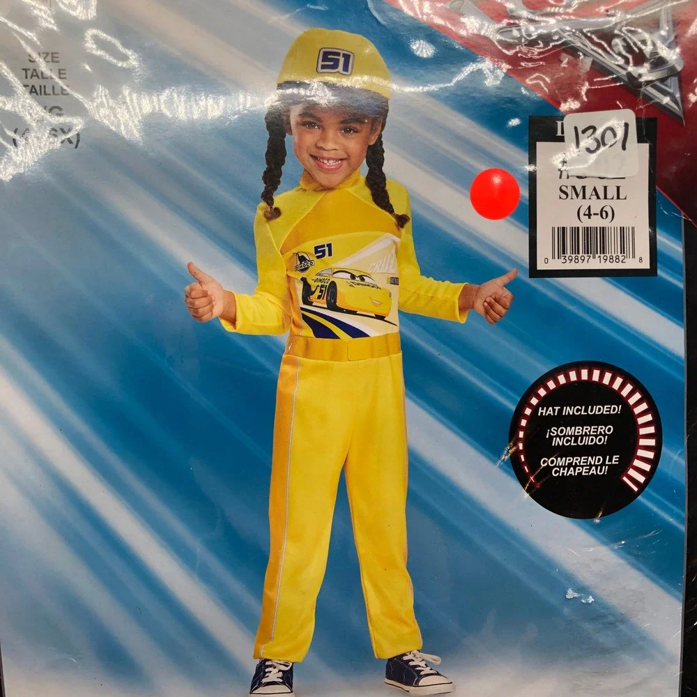 NWT Disguise Disney Pixar Cars 3 Cruz Ramirez Kids Costume S 4T 5T 6Yellow
